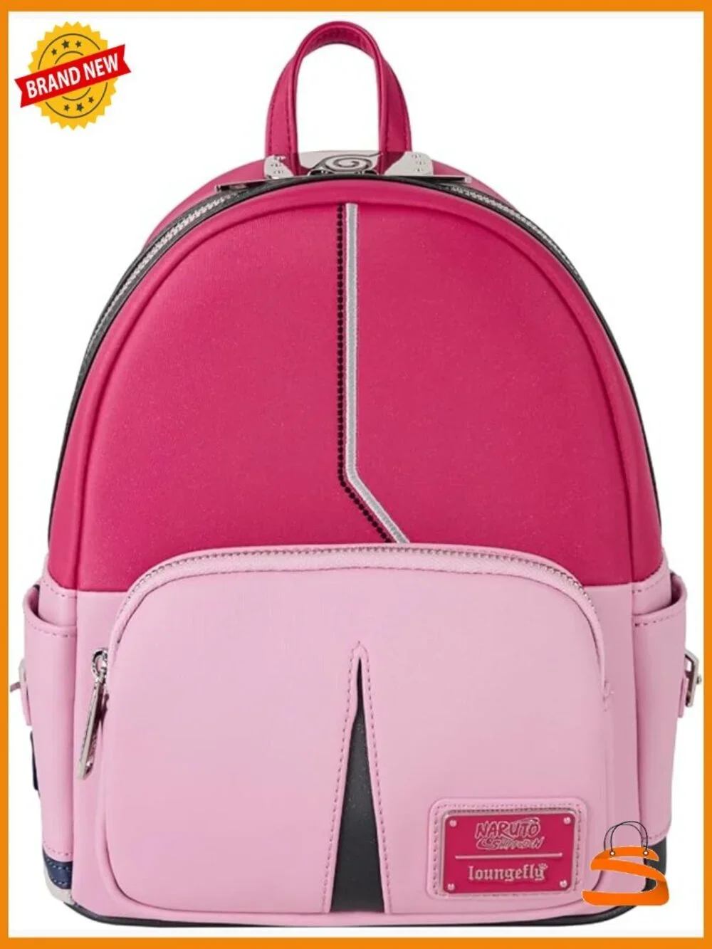 Naruto Sakura Cosplay Mini Backpack, Faux Leather, Adjustable Straps